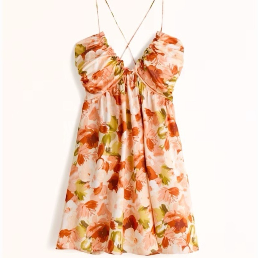 NWT Abercrombie & Fitch Drama Ruched Mini Dress Size XXS